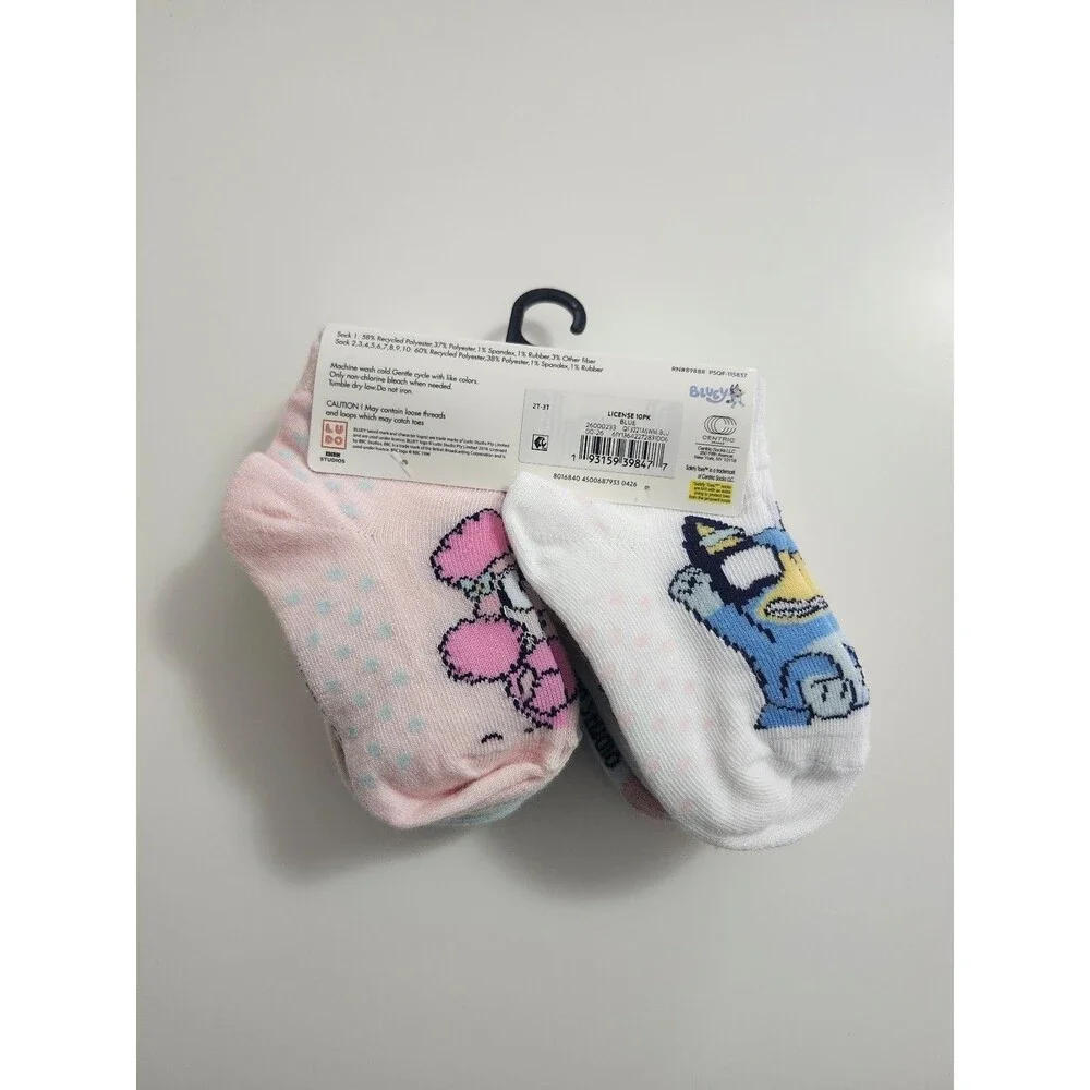 Bluey 2T-3T Toddler Ankle Socks 10 Pairs NWT